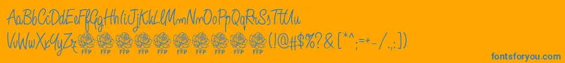 AngeliqueRoseFontFfp Font – Blue Fonts on Orange Background