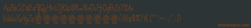 Шрифт AngeliqueRoseFontFfp – коричневые шрифты на чёрном фоне