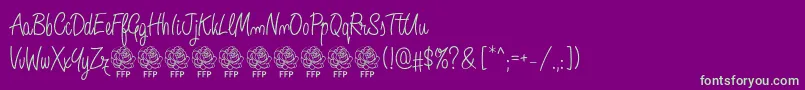 AngeliqueRoseFontFfp Font – Green Fonts on Purple Background