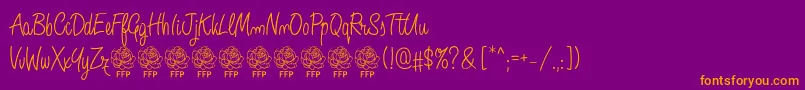 AngeliqueRoseFontFfp Font – Orange Fonts on Purple Background