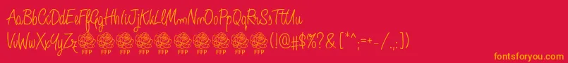 AngeliqueRoseFontFfp Font – Orange Fonts on Red Background