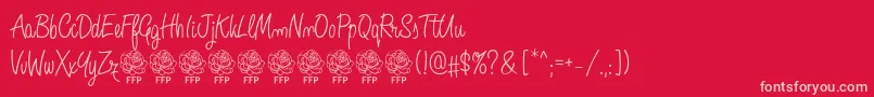 AngeliqueRoseFontFfp-Schriftart – Rosa Schriften auf rotem Hintergrund