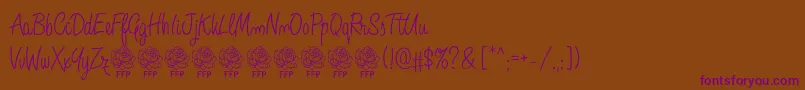 AngeliqueRoseFontFfp Font – Purple Fonts on Brown Background