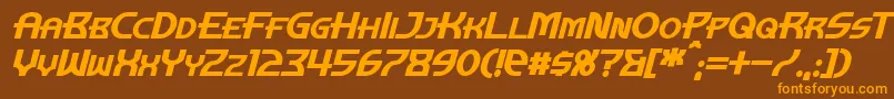 ManhattanTowerBoldItalic Font – Orange Fonts on Brown Background