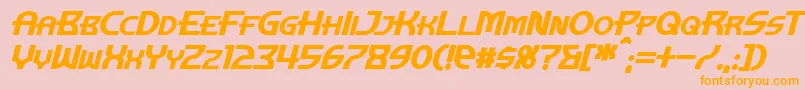 ManhattanTowerBoldItalic Font – Orange Fonts on Pink Background