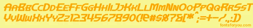 ManhattanTowerBoldItalic Font – Orange Fonts on Yellow Background