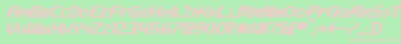 ManhattanTowerBoldItalic Font – Pink Fonts on Green Background