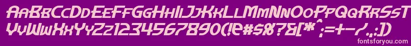 ManhattanTowerBoldItalic Font – Pink Fonts on Purple Background