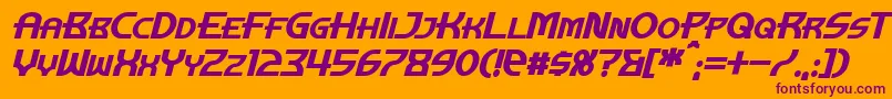 ManhattanTowerBoldItalic Font – Purple Fonts on Orange Background