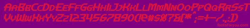 ManhattanTowerBoldItalic Font – Red Fonts on Purple Background