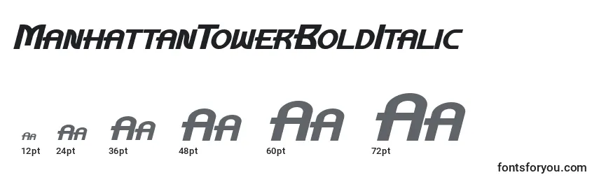 Tamaños de fuente ManhattanTowerBoldItalic