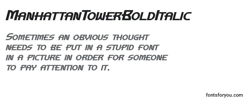 ManhattanTowerBoldItalic Font