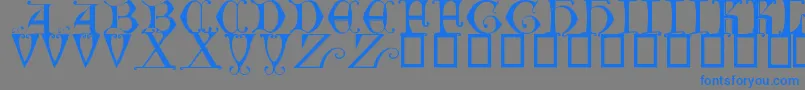 BritishMuseum14thC-Schriftart – Blaue Schriften auf grauem Hintergrund