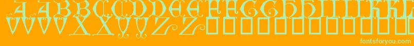 Шрифт BritishMuseum14thC – зелёные шрифты на оранжевом фоне