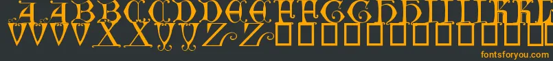 Шрифт BritishMuseum14thC – оранжевые шрифты на чёрном фоне