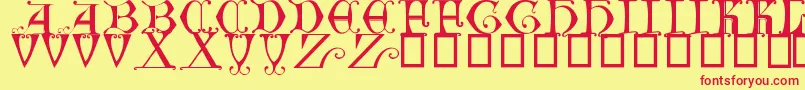 BritishMuseum14thC Font – Red Fonts on Yellow Background