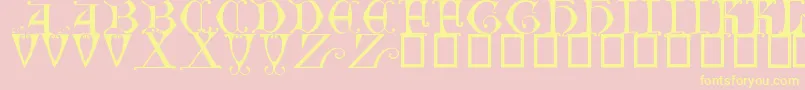 BritishMuseum14thC Font – Yellow Fonts on Pink Background