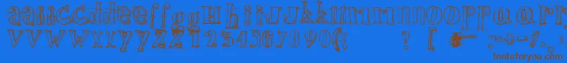 Jamaistevie Font – Brown Fonts on Blue Background