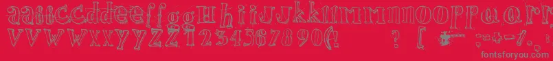 Jamaistevie-Schriftart – Graue Schriften auf rotem Hintergrund