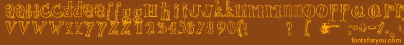 Jamaistevie Font – Orange Fonts on Brown Background