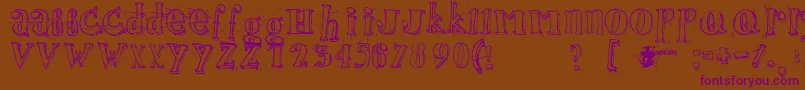Jamaistevie-Schriftart – Violette Schriften auf braunem Hintergrund
