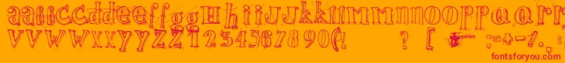 Jamaistevie Font – Red Fonts on Orange Background