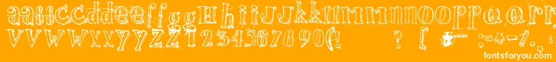 Jamaistevie-Schriftart – Weiße Schriften auf orangefarbenem Hintergrund