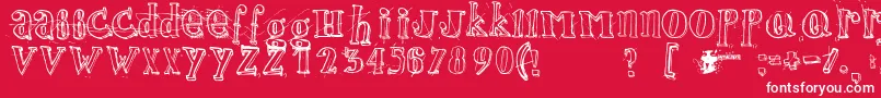 フォントJamaistevie – 赤い背景に白い文字