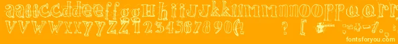Jamaistevie-fontti – keltaiset fontit oranssilla taustalla