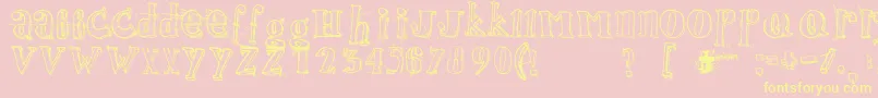 Jamaistevie Font – Yellow Fonts on Pink Background