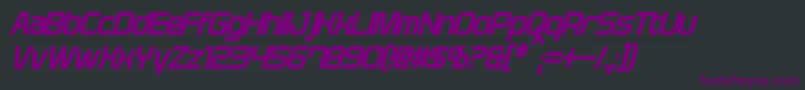 PlavskyCondensedBoldItalic Font – Purple Fonts on Black Background