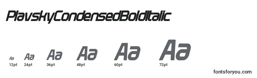 PlavskyCondensedBoldItalic Font Sizes