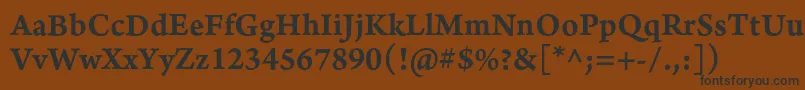 フォントArnoproSemibold08pt – 黒い文字が茶色の背景にあります