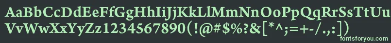フォントArnoproSemibold08pt – 黒い背景に緑の文字