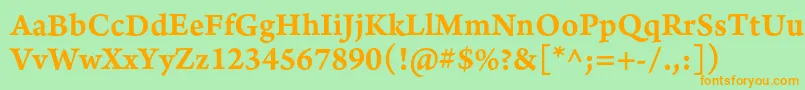 ArnoproSemibold08pt Font – Orange Fonts on Green Background
