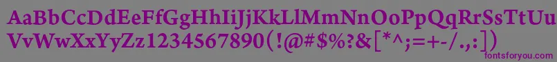 Шрифт ArnoproSemibold08pt – фиолетовые шрифты на сером фоне