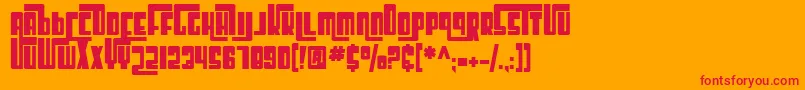 Police SfCosmicAgeBold – polices rouges sur fond orange