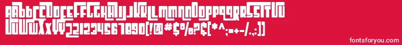 Шрифт SfCosmicAgeBold – белые шрифты на красном фоне