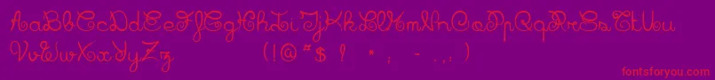 BadianeBold-Schriftart – Rote Schriften auf violettem Hintergrund