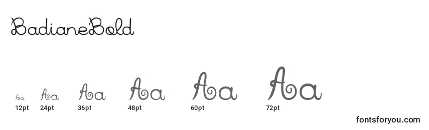 BadianeBold Font Sizes