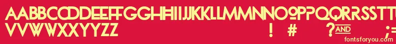 Dionisia Font – Yellow Fonts on Red Background