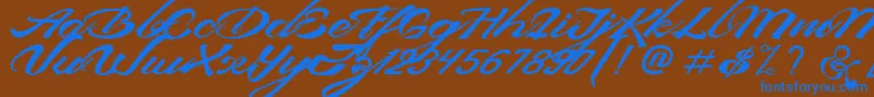 DevilEastFreeFont Font – Blue Fonts on Brown Background