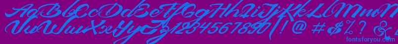 DevilEastFreeFont Font – Blue Fonts on Purple Background