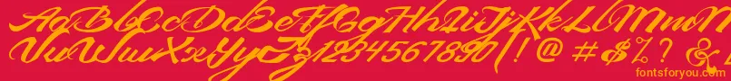 DevilEastFreeFont Font – Orange Fonts on Red Background