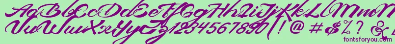 DevilEastFreeFont Font – Purple Fonts on Green Background