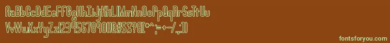 Шрифт LucidTypeAOutlineBrk – зелёные шрифты на коричневом фоне