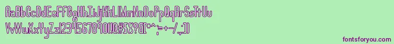 LucidTypeAOutlineBrk Font – Purple Fonts on Green Background