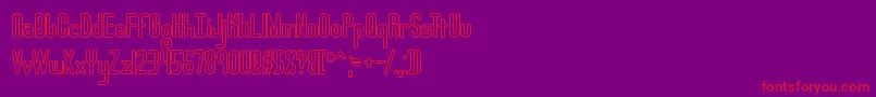 LucidTypeAOutlineBrk Font – Red Fonts on Purple Background