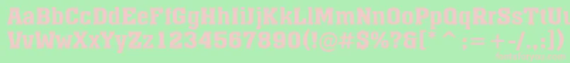 AMonumentoDemibold-fontti – vaaleanpunaiset fontit vihreällä taustalla