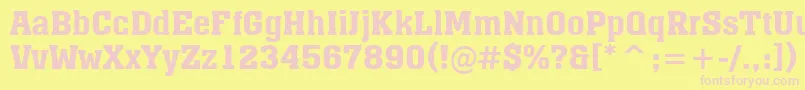AMonumentoDemibold Font – Pink Fonts on Yellow Background